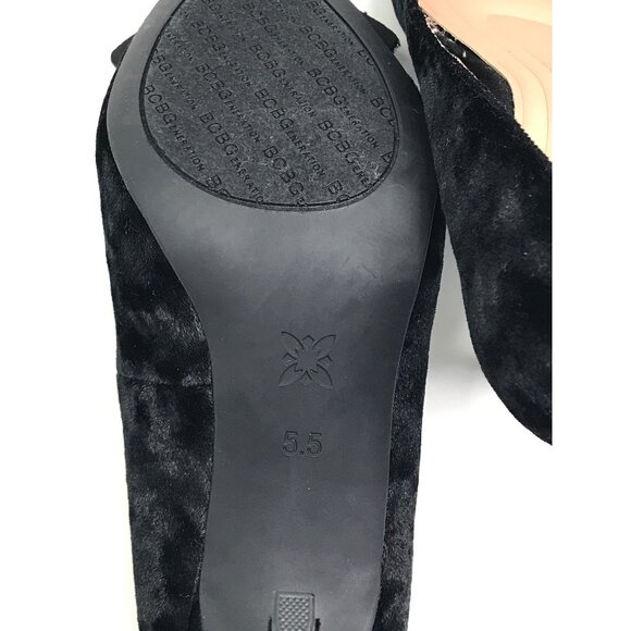 BCBGeneration Womens Bissha Rhinestone Bow Velvet Pumps 3.5 Heel Black 5.5 NWOB - Picture 7 of 7